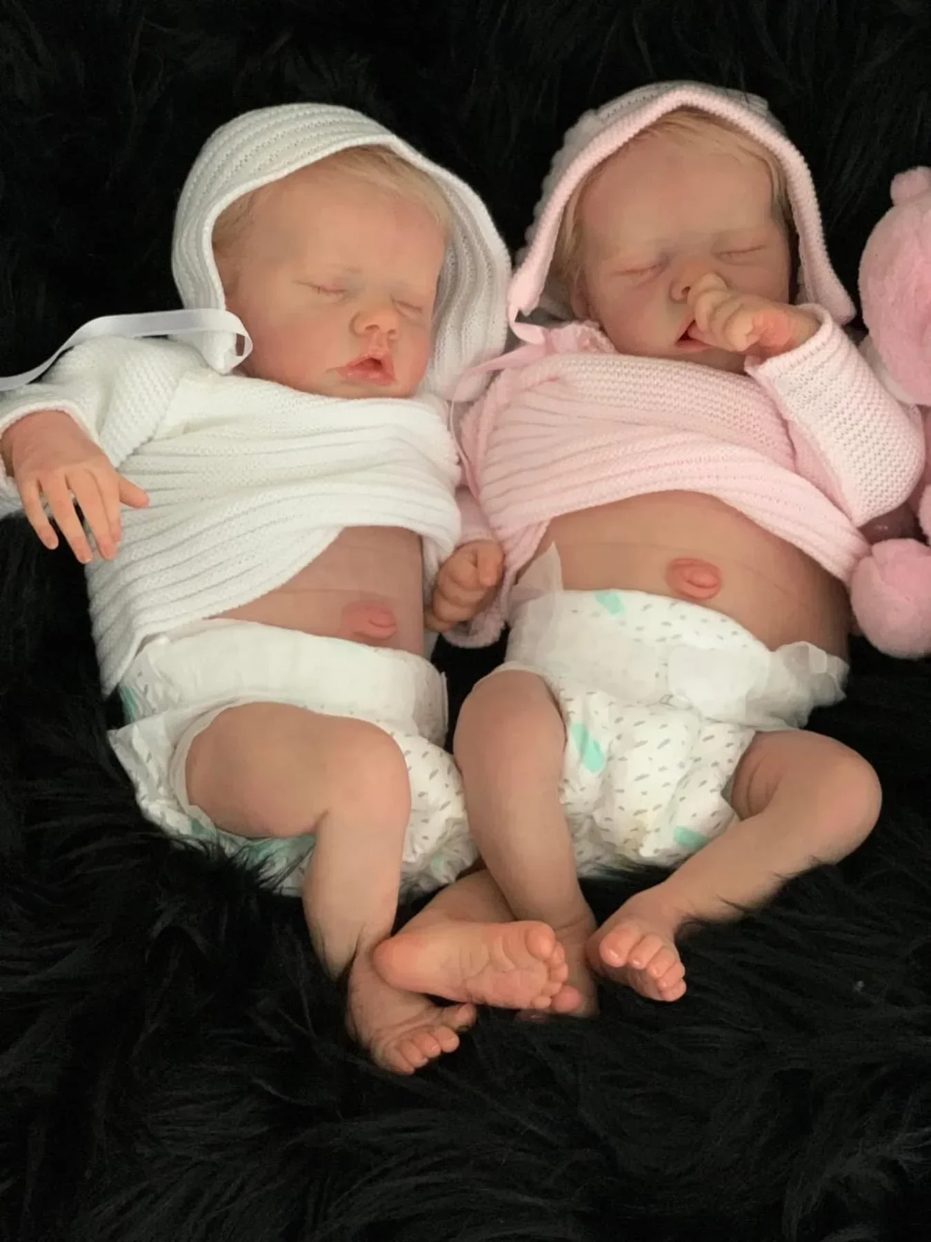 

18inch TwinA/B Reborn premie doll paint by hand lifelike high quality Rooted Hair doll sleeping baby