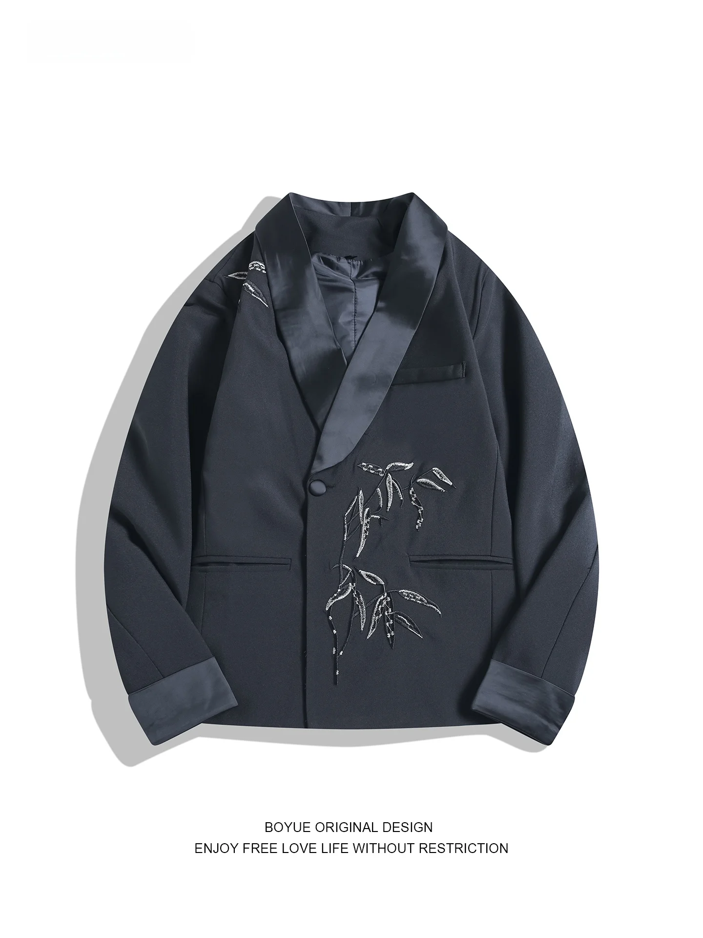 

Мужской костюм Boyue: Новинка, китайский стиль, вышивка, роскошный, для банкетов, модный, премиум-класса, с подплечниками, для торжественных мероприятий