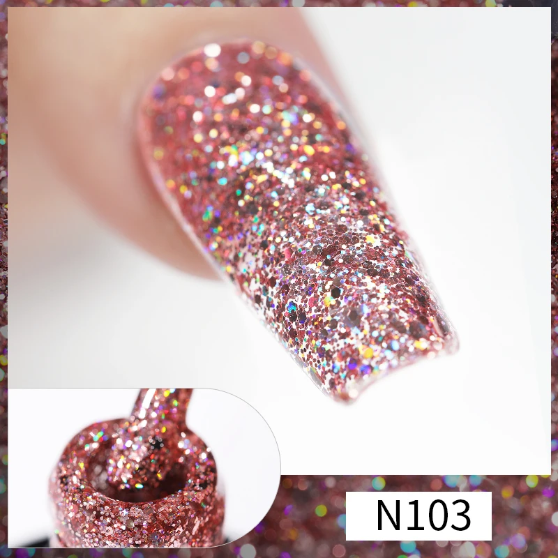 UR SUGAR 7.5ml paillettes Sparkling Glitter Gel smalto per unghie colore rosa Hybrid Manicure Soak Off UV LED vernice Nail Art Decoration