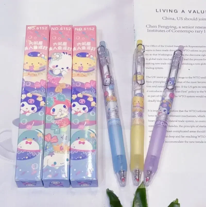 Imagem -05 - Sanrio Cartoon Gel Pen Olá Kitty Kuromi Sereia Pressione Uma Caneta de Assinatura Escola e Escritório Papelaria Presente Bonito Novo Atacado