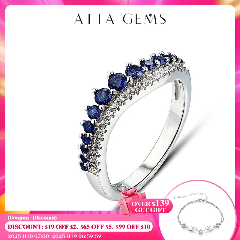 

Женское кольцо из серебра 925 пробы с синим сапфиром