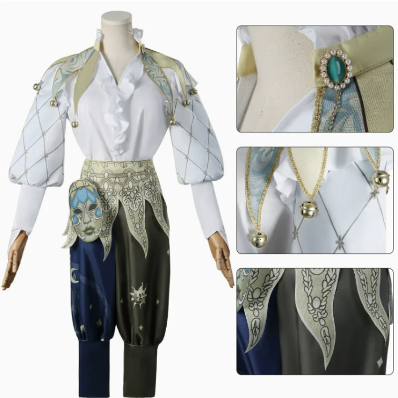 Anime jogo coringa picarinho palhaço cosplay traje sobreviventes o sol extinto camisa uniforme homem festa de carnaval