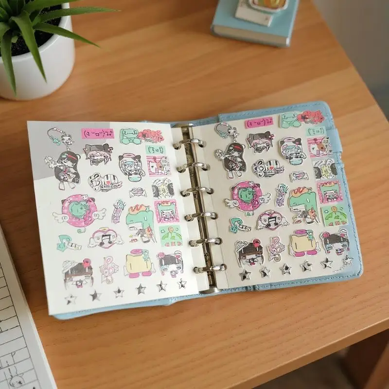 1/9 قطعة الكورية INS نمط الكرتون الحيوان Kawaii لطيف دفتر اليومي حساب اليد ملصقات سجل القصاصات ملصقات الزخرفية DIY بها بنفسك #3