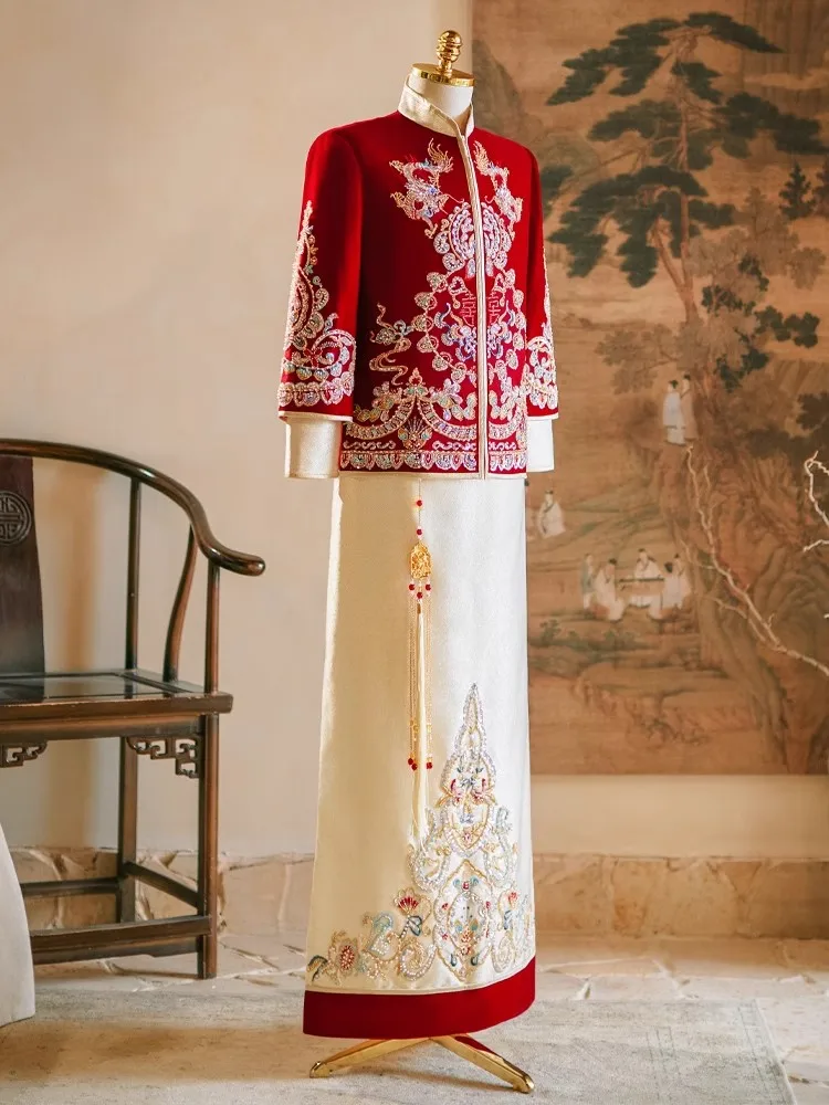 

Xiuhe, мужская одежда, новинка 2025, свадебное платье, китайская одежда для жениха, мужской костюм для тостов