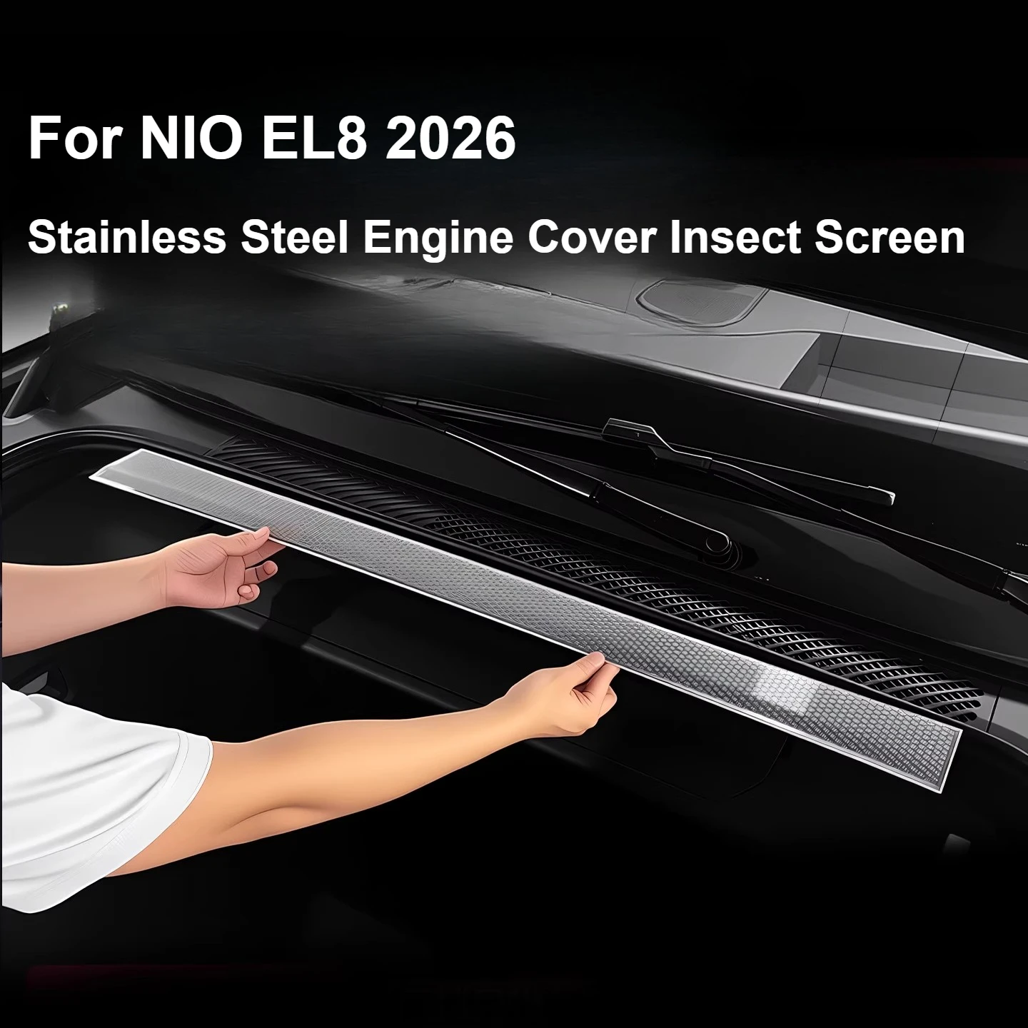 

Для NIO EL8 2026, капот, направляющая для воды, защита канавок, переднее отделение двигателя, аксессуары для защиты воздуховыпускного отверстия