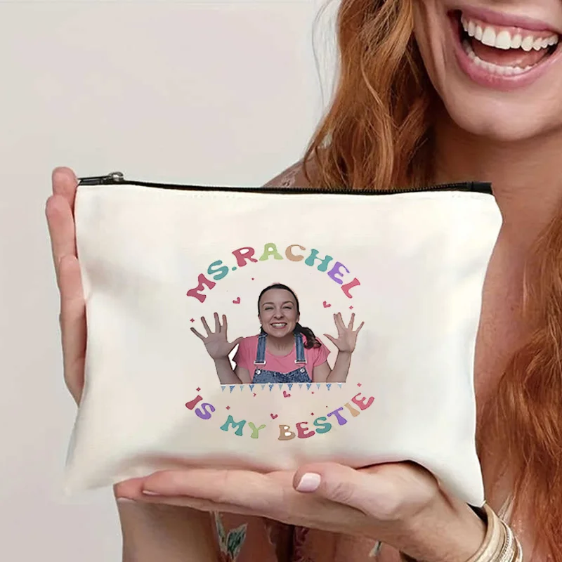 Ms Rachel Fan Co Ms Rachel Is My Besti حقيبة تسوق جرافيك حمل Harajuku للمتسوقين حقيبة بنات قماش حقيبة كتف أنثى Ulzzang