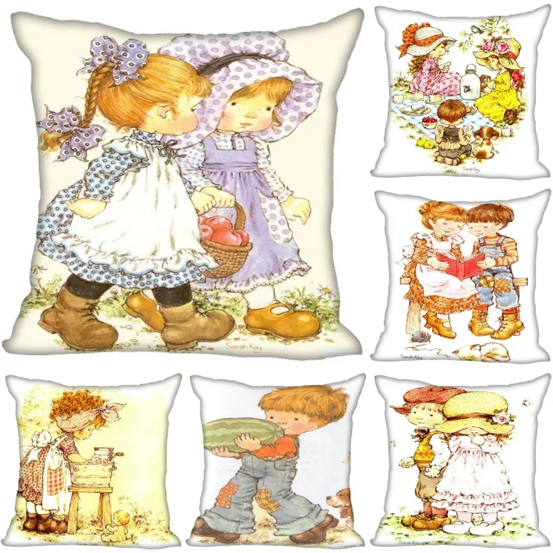 45x45cm Sarah Kay Polyester Cushion Cover Children\'s Room Decoration Pillow Case Living Room Chair Sofa Home Decoration 1007