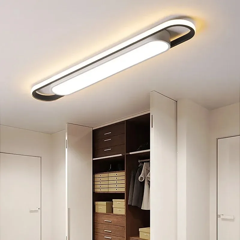 LED Modern Minimalist Ceiling Light Bedroom Living Room Balcony Light Corridor Entrance Ceiling Light Strip Shape Wardrobe Lamp