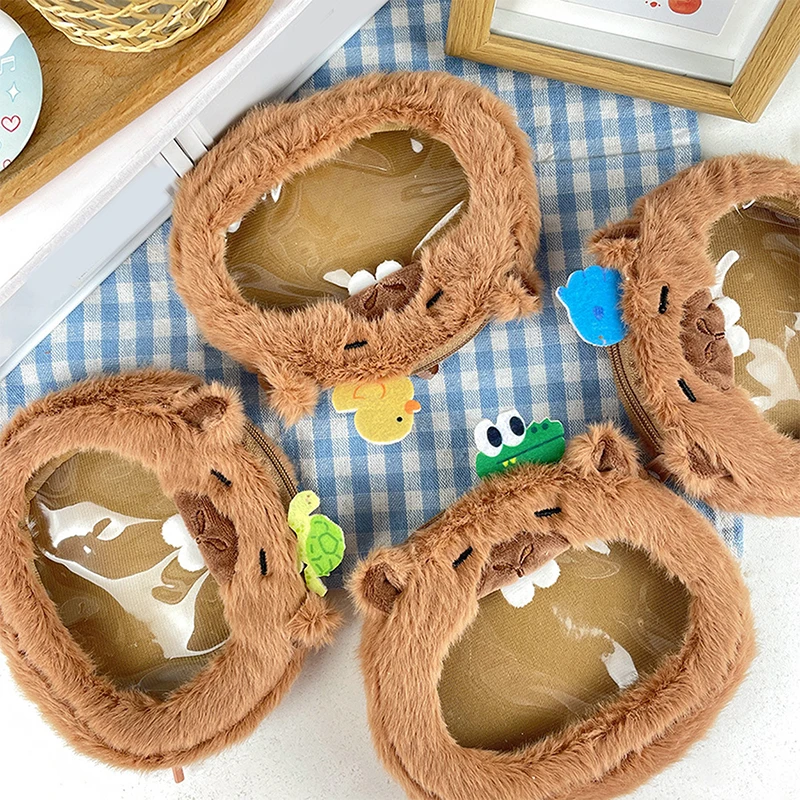 

Capybara Cartoon Animal Pouch Backpack Feminine Cute Jk Girl Mini Photo Storage Bag Doll Bag Pain Bag Action Cappibala Plush