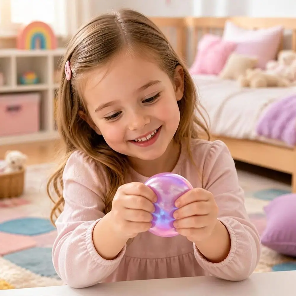 Soft Touch Round Stress Ball Pearlescent Finish Moldable Coconut Oil Squishy Ball Ball Shape Non-Rebound Squishy Fidget Play