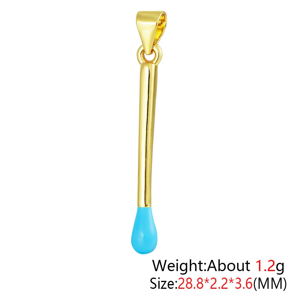 HUAMI Plated 18k Real Gold Geometry U Type Shine Cubic Zirconia Pendant for Women Charm Handmade Micro Pave Colorful CZ Making