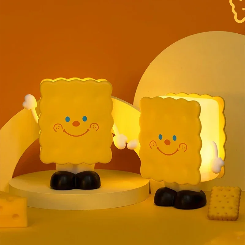 

LED Night Lamp USB Rechargeable Touch Dimming Desk Bedsides Room Soft Light Eye Protection Cute Decorative Cartoon Cookies Gift