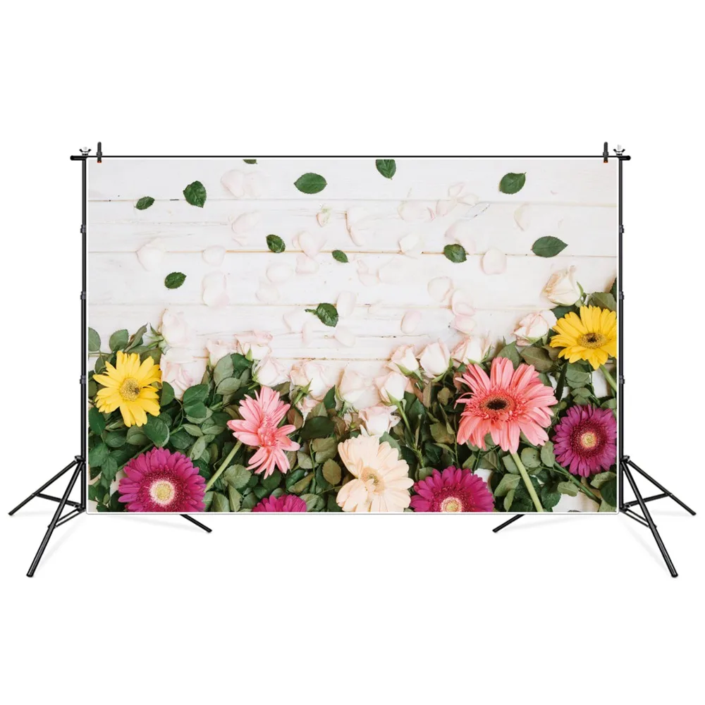 Blossom ดอกไม้ฉากหลังการถ่ายภาพตกแต่งฤดูใบไม้ผลิกลีบไม้บอร์ดส่วนบุคคลเด็ก Photocall ภาพพื้นหลัง