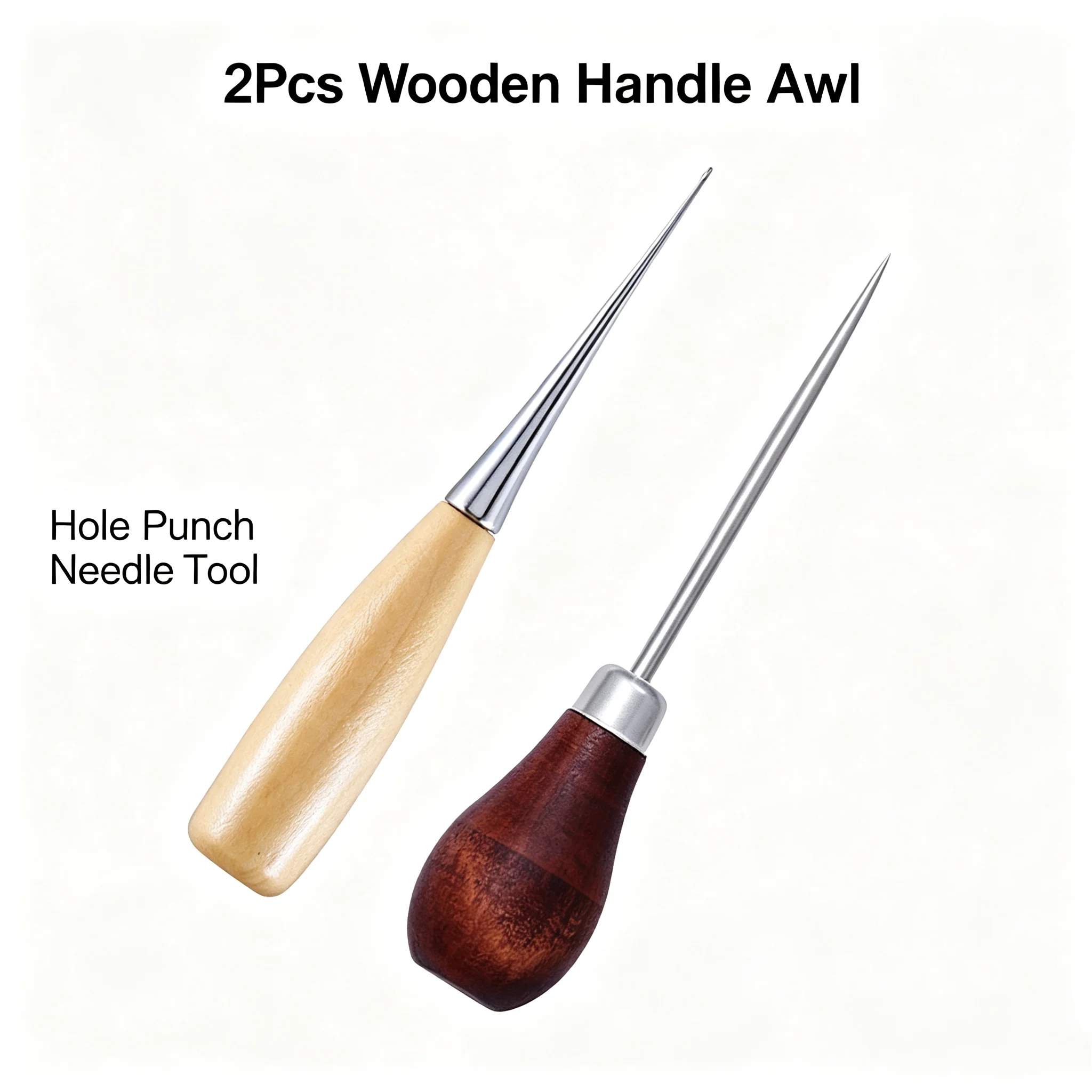 Leatherwork Hand Sewing Needles - 2 Peças Furador de Couro com