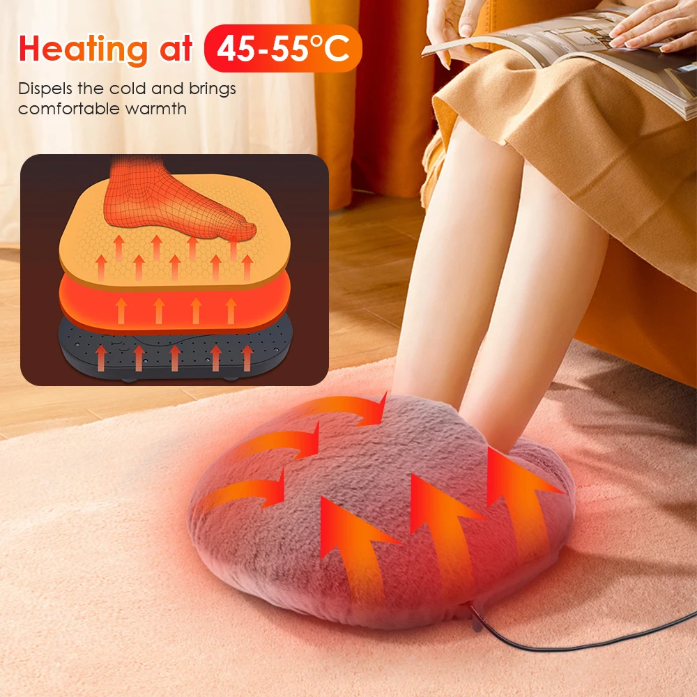 Electric Foot Warmer Heater Machine Winter Warm Foot Cover Feet Heating Pad for Home Household Foot Warming Mat