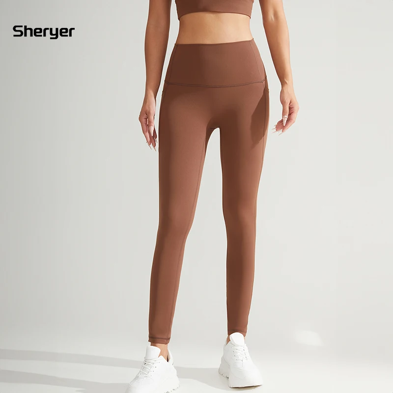 

Sheryer Women's Yoga Gym Sportswear High Waist Elastic Workout Tights Booty with Clothes Pocket Pants Official Brand