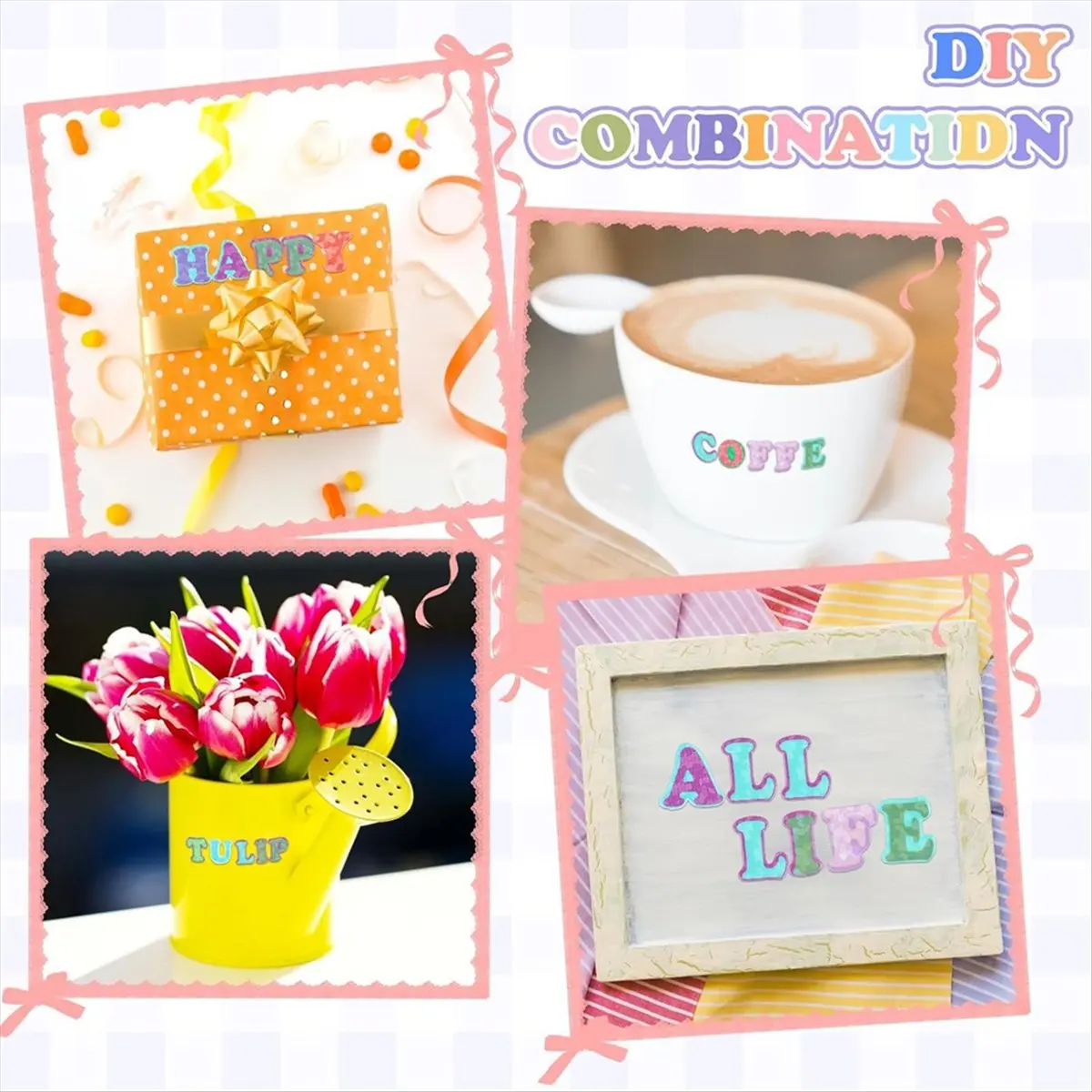 A013 880 Pieces 10 Sheets Colorful Letter Stickers Self Adhesive Alphabet Letter Stickers for DIY Scrapbooking Gifts
