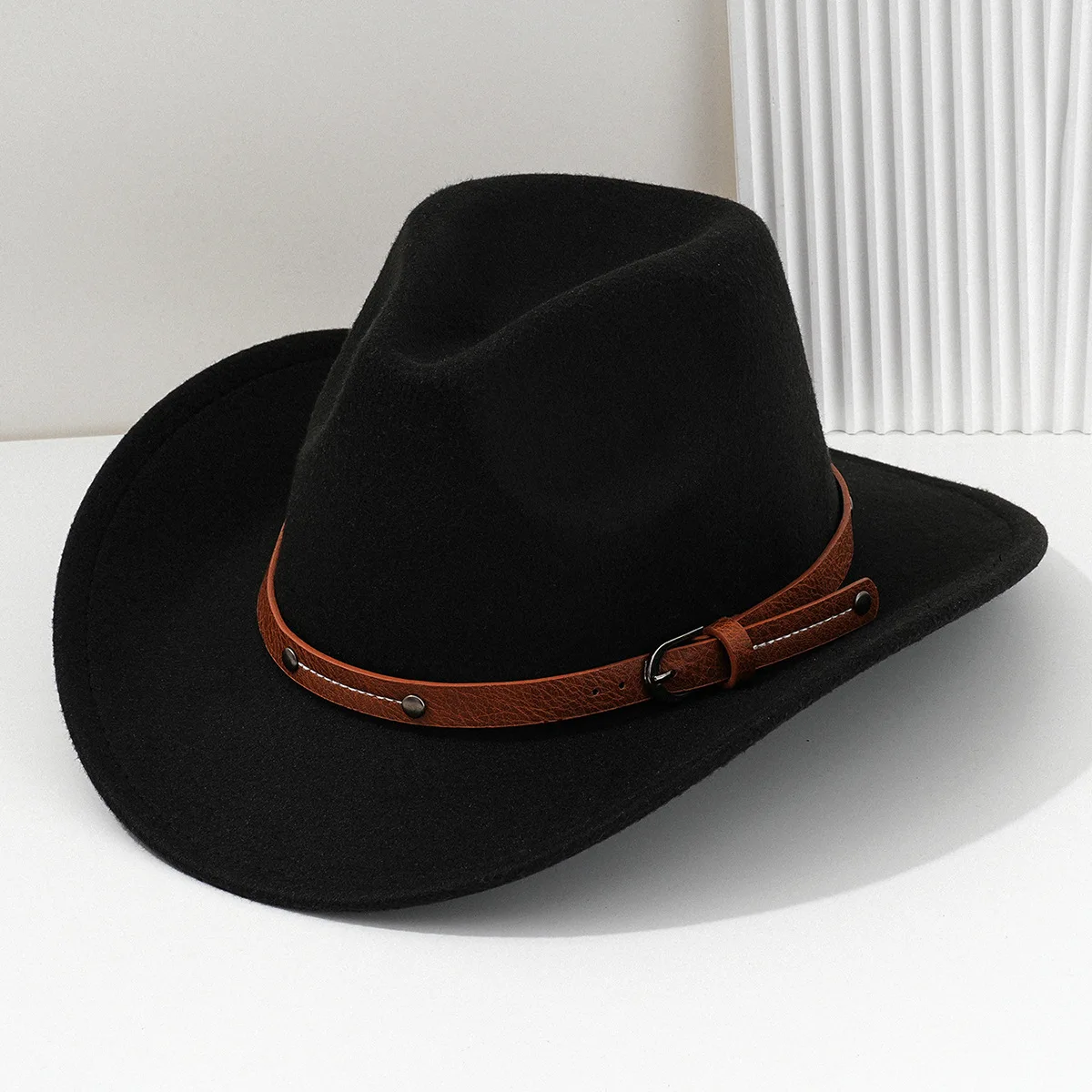 

Шерстяная шляпа-федора с поясом для женщин и мужчин, зима-осень, теплая винтажная круглая шапка-котел в британском стиле, церковные фетровые джазовые шапки с плоскими полями