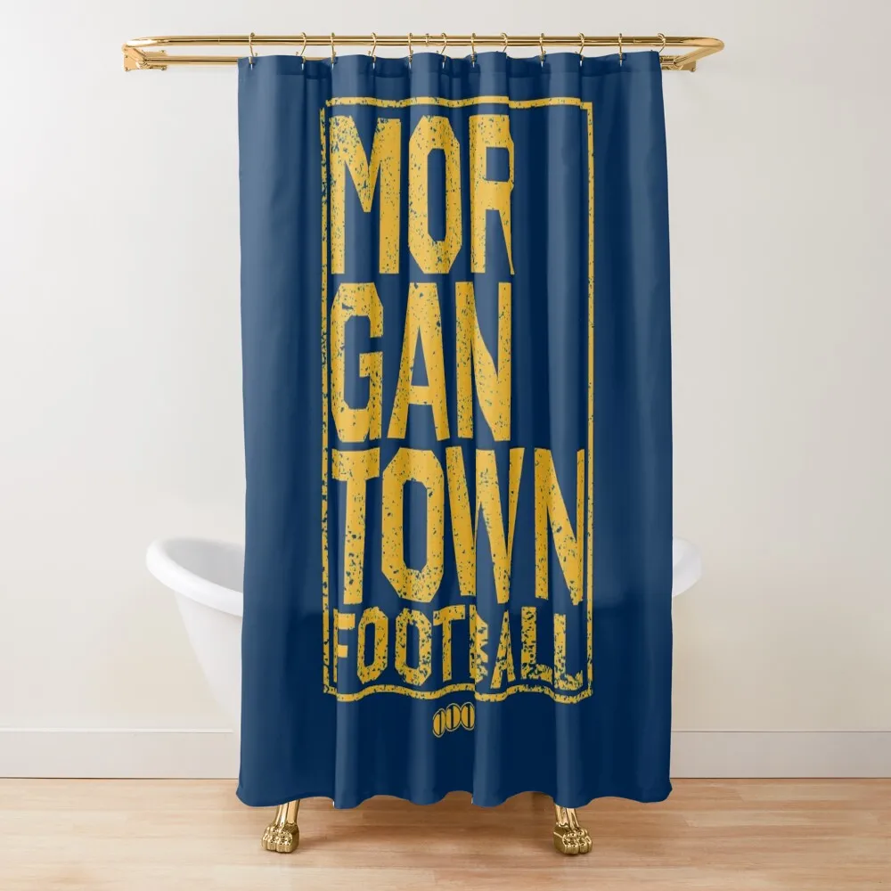 

ФУТБОЛКА MORGANTOWN-КОЛЛЕГЕСКИЙ ФУТБОЛЬНЫЙ НАУШЕННЫЙ ВЕЛИРГИНАЯ Занавеска для душа Набор для душа для ванной комнаты Занавеска для душа для ванной комнаты