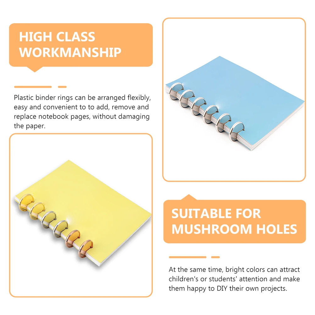 20 個の製本ディスク ABS 素材滑らかな表面柔軟な DIY プランナーバインダーリングラウンドノートブック修正ディスク