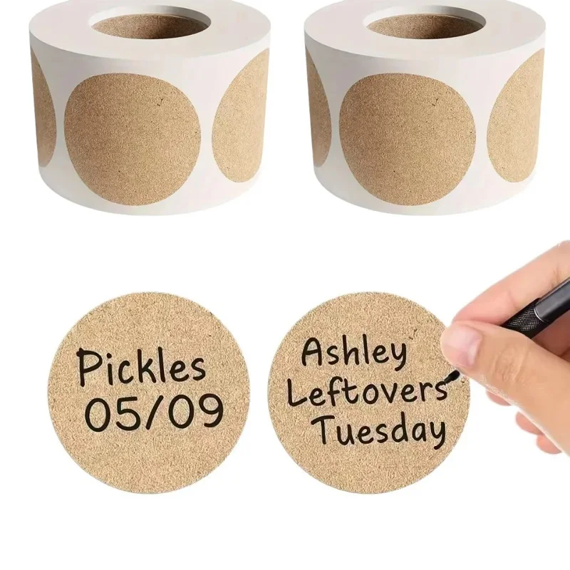 

500 шт./рулон круговой самоклеющейся этикетки, бумага, сделай сам, классификация предметов, имя, наклейка из крафт-бумаги, персонализированная наклейка на этикетку