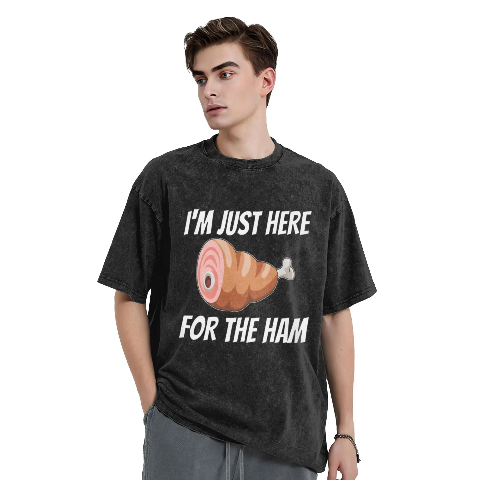 I m Just Here For the Ham  Classic Trendy A Vintage Oversized Cotton Unisex T-Shirts