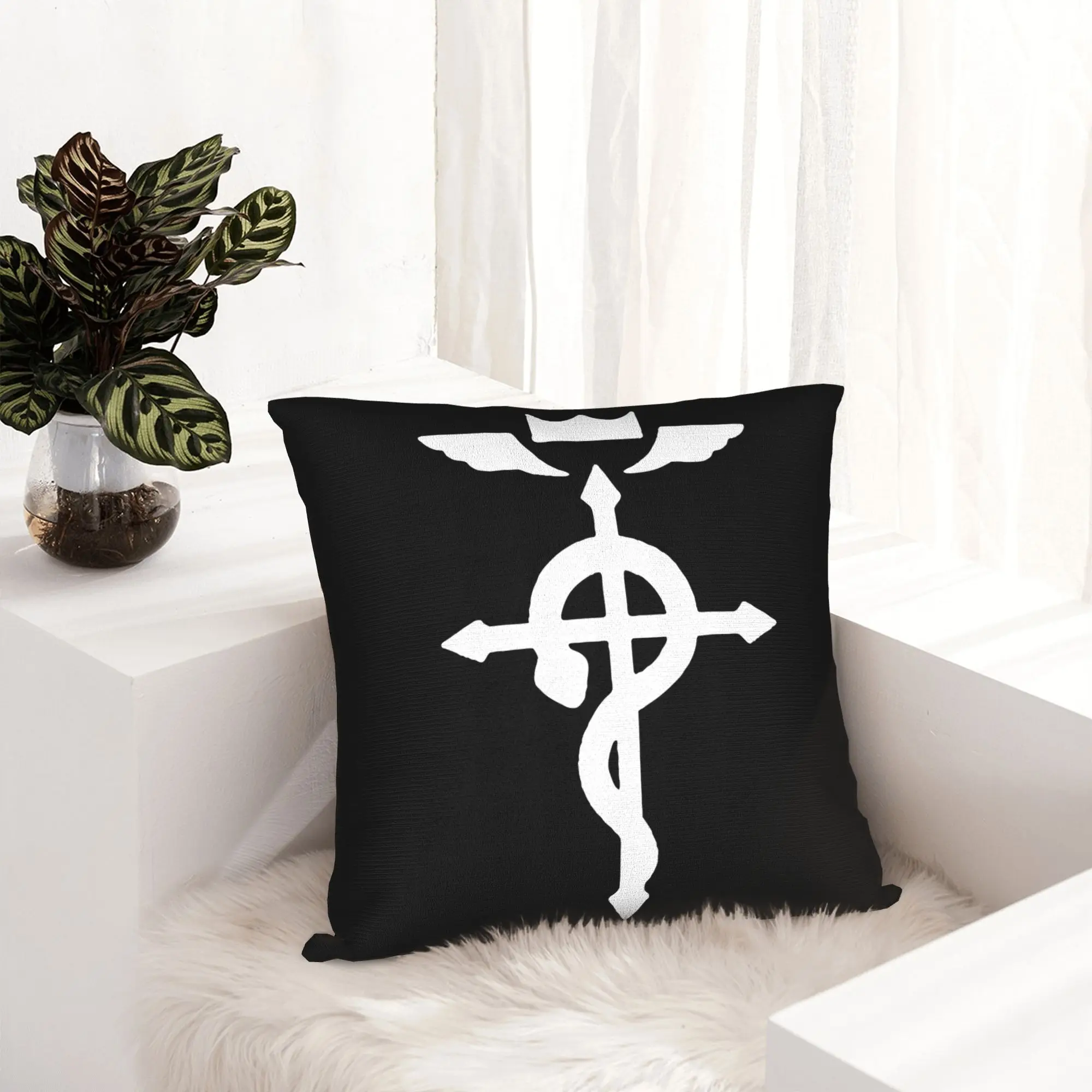 Fullmetal Alchemist Pillowcase Printed Polyester Cushion Cover Decor Anime Pillow Case Cover Home Square 40*40cm