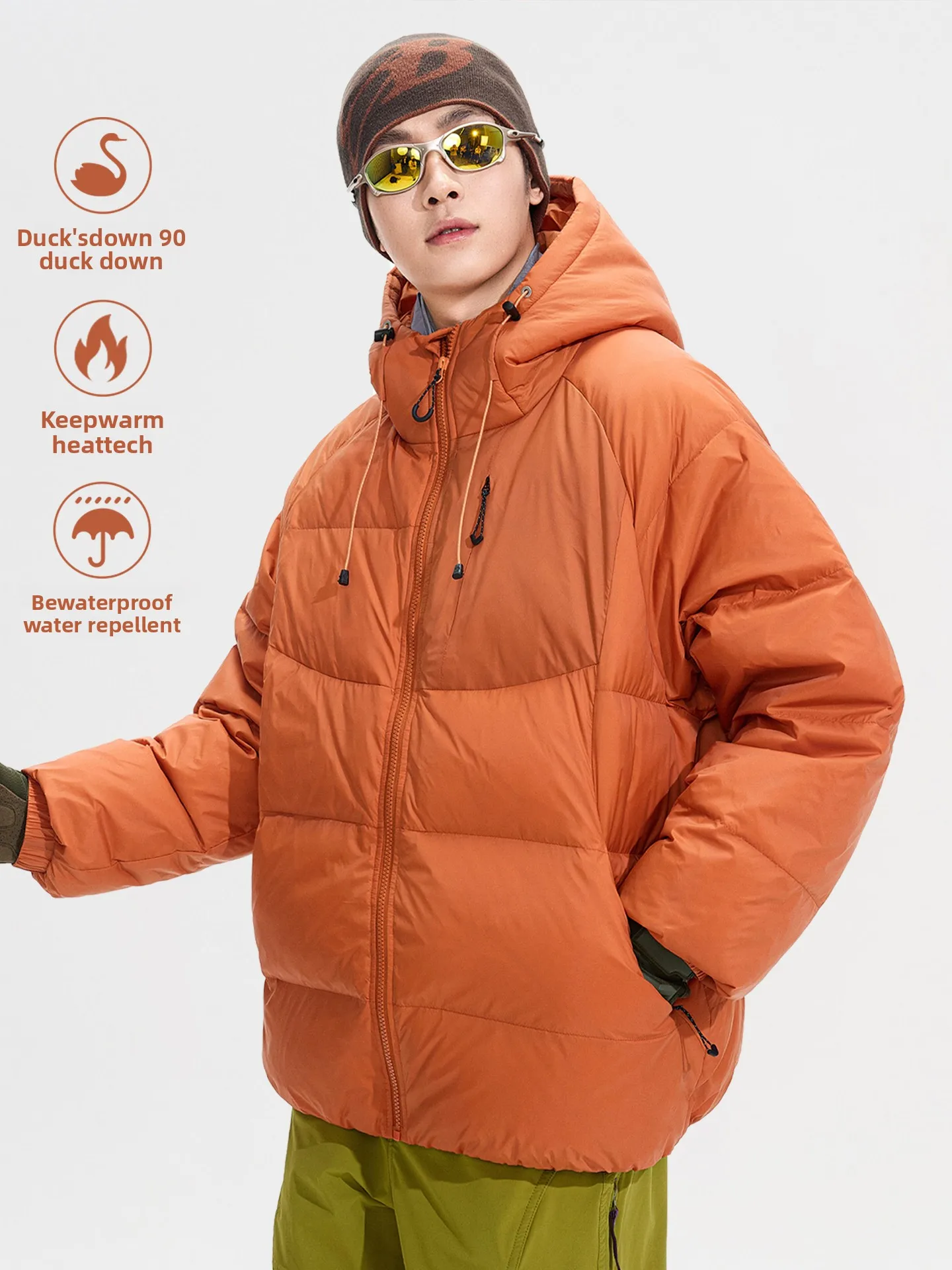 

Зимняя утепленная водонепроницаемая морозостойкая куртка-пуховик с капюшоном, теплая повседневная модная куртка из нейлоновой ткани