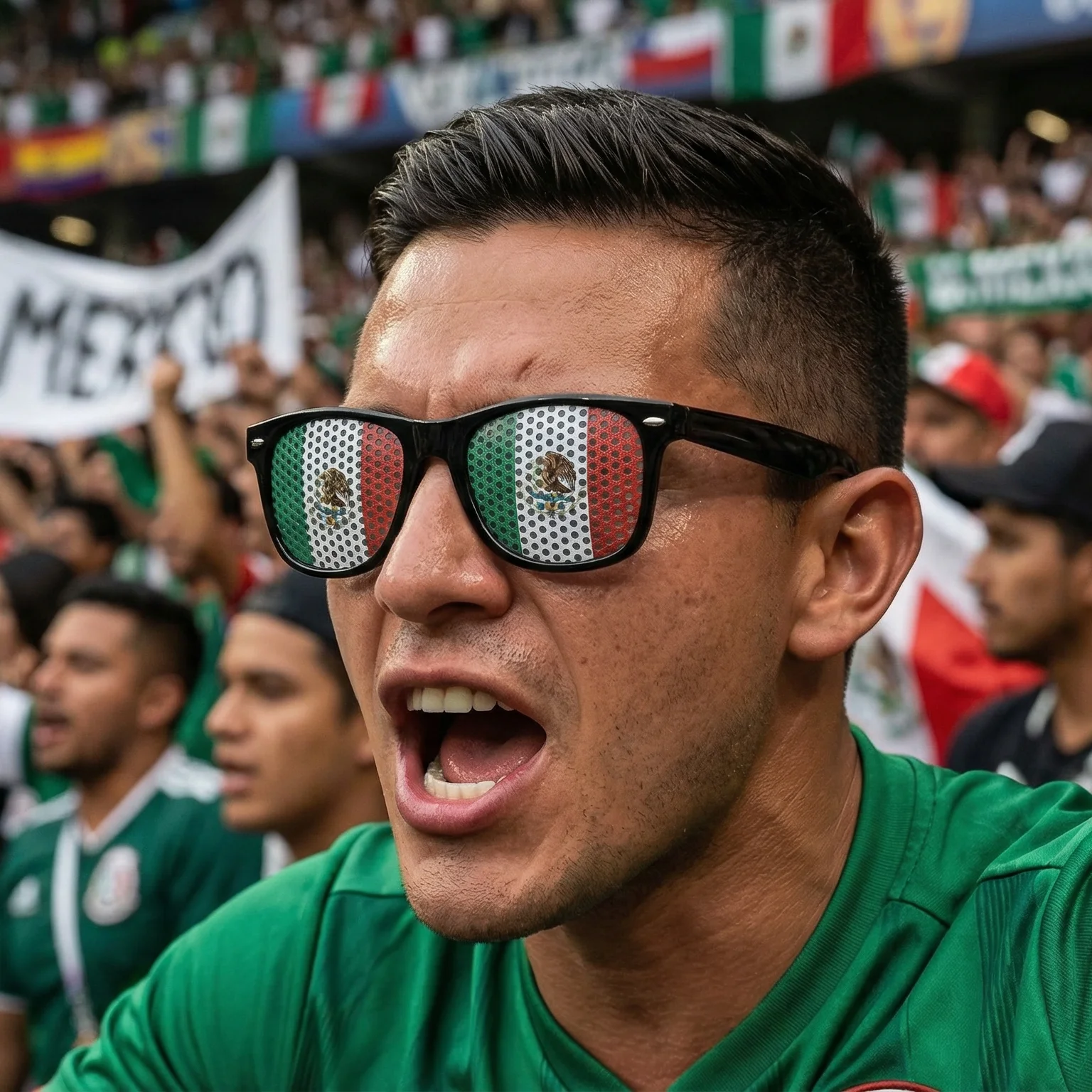 8PCS HD Vision Flag Sunglasses Football Match Fans Sun Glasses Comfortable Anti-slip Legs Sports Party Eyewear