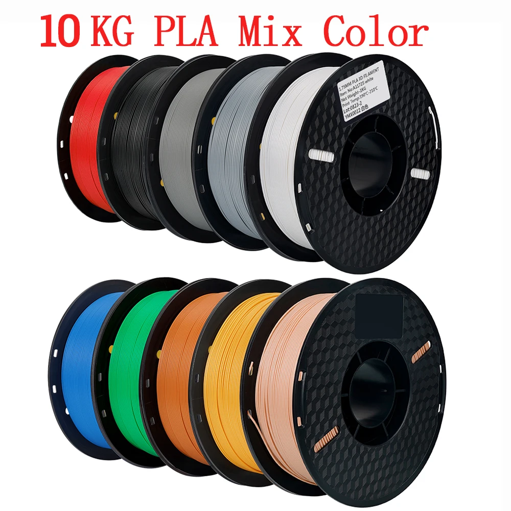 KINGROON 10KG Filament PLA PETG 3D 1.75mm do drukarki 3D, zestaw filamentów w różnych kolorach, materiał do druku FDM, szybka wysyłka — zdjęcie produktu 10
