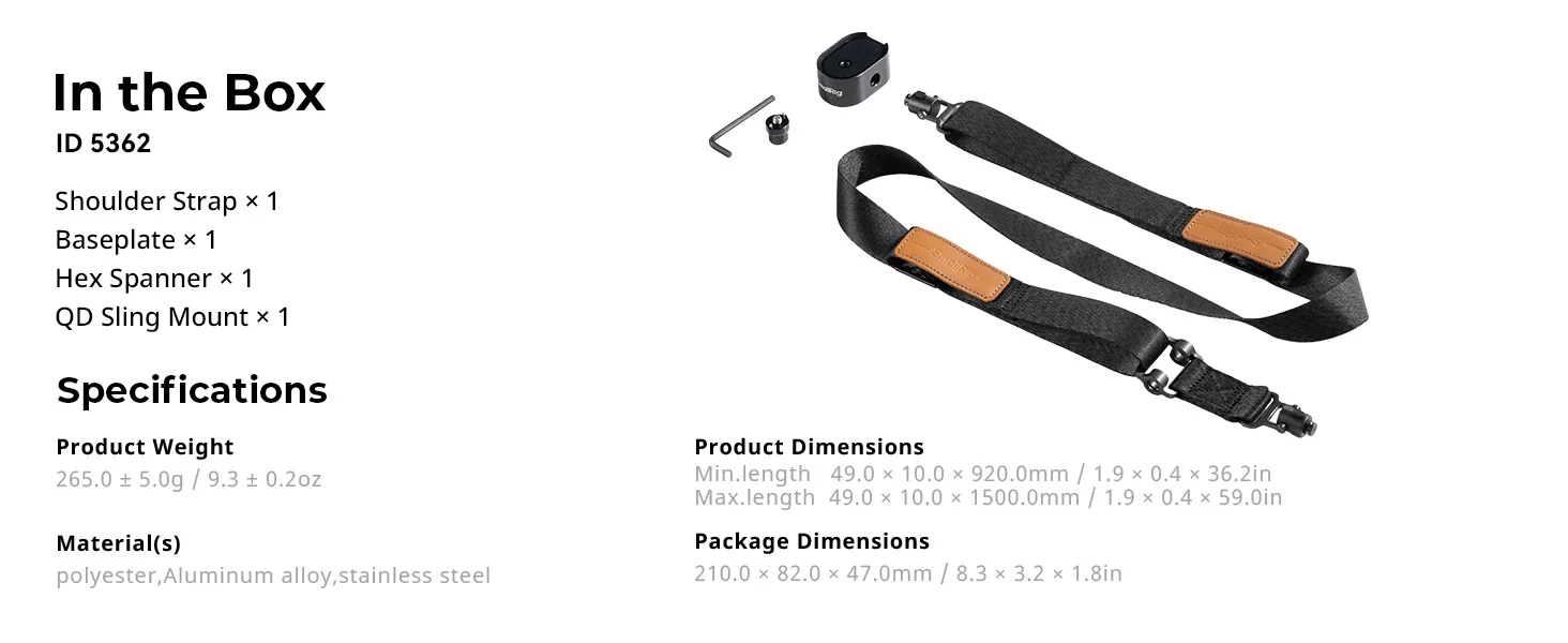 SmallRig Schultergurt für DJI Stabilisatoren Schwarz für DJI Gimbals für DJI RS 4/RS 3 Pro /RS4 Pro/RS 4 Mini/RS 3 Mini /RS2 5362 – Detail 8