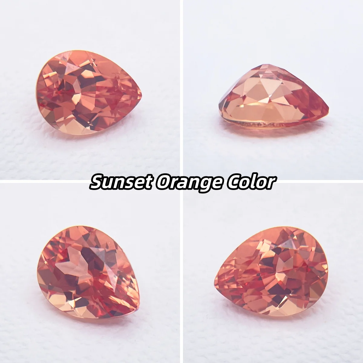 Birnenförmiger im Labor gezüchteter Saphir Sakura Pink Edelstein – Detail 20