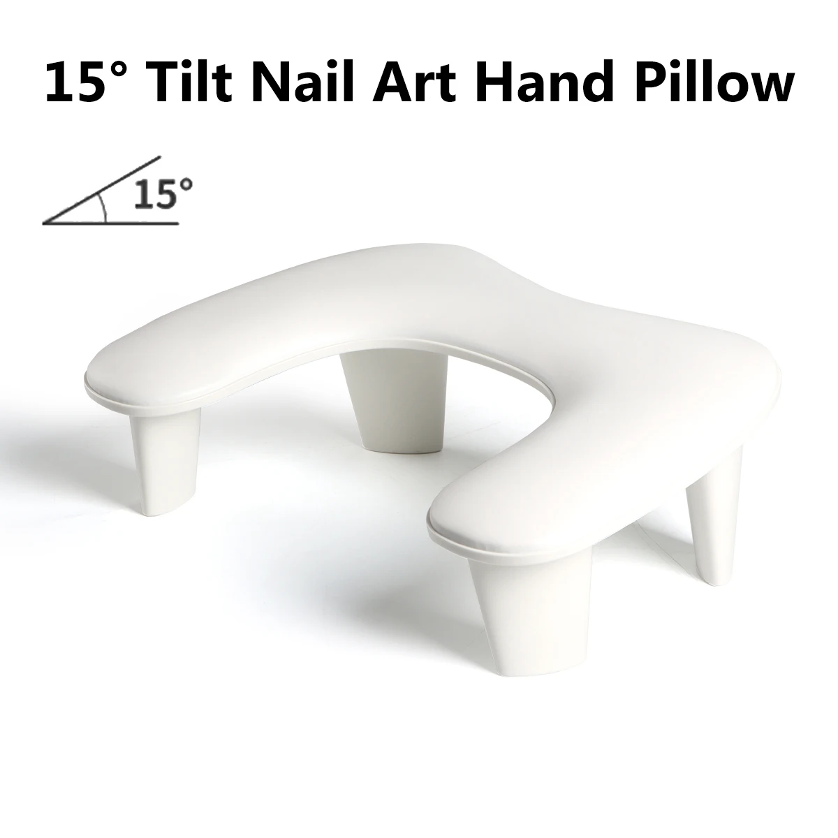 Poggiapolsi per unghie in morbida pelle PU per due mani cuscino per le mani inclinato a 15 gradi