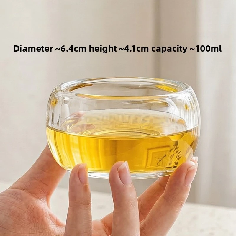 Verdickte Kristallglas-Teetasse 100ml Einzelne Premium-Gesundheitstasse für Zuhause, Büro und Teeseremonie als Geschenk – Detail 6