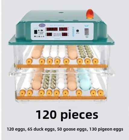 

Dual Power Automatic Egg Incubator 120 Eggs Fully Automatic Turning Temperature Control for Chicken Duck Quail Poultry Hatchery