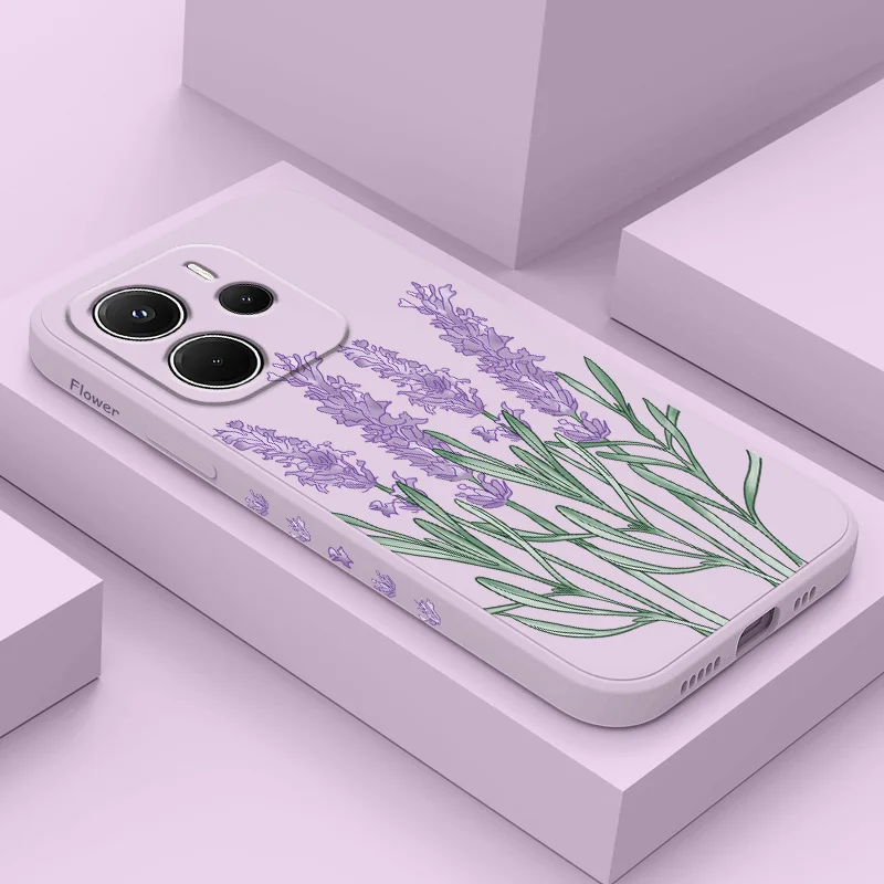 

Elegant Lavender Phone Case For Xiaomi Redmi Note 14 13 12 12S 11 11S 10 10S 15 15C 14C Pro Plus 4G 5G Liquid Silicone Cover