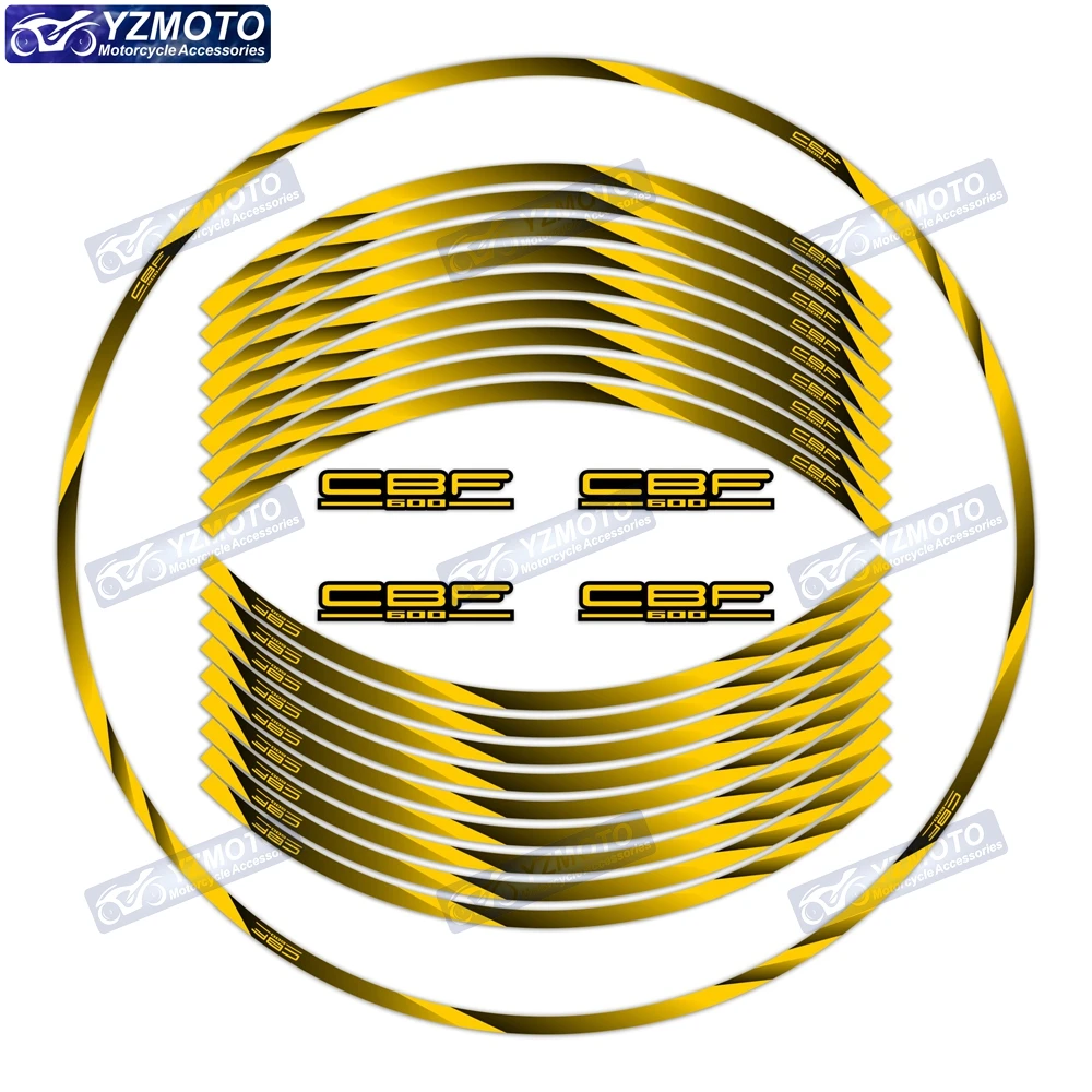 For HONDA CBF600 Motorcycle 17 Inch Front And Rear Logo Wheel Hub Sticker Decal Waterproof Reflective Decorative Rim Stickers 6