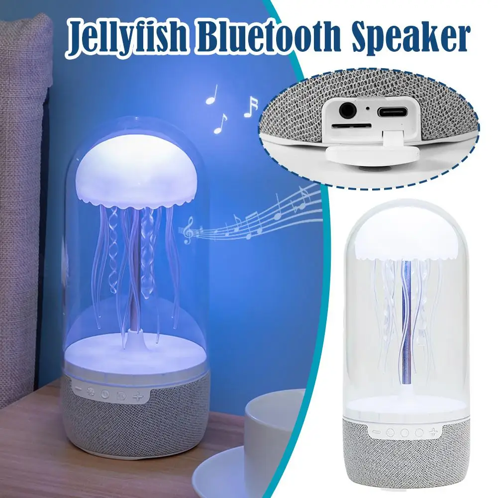 Jellyfish Bluetooth Speaker Colorful Nightlight Atmosphere Light Mood Speaker Gift Bluetooth Jellyfish With Light Portable J5X6