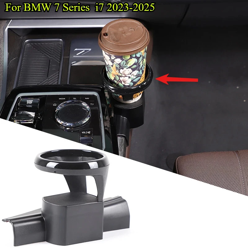 

For BMW 7 Series i7 2023-2025 ABS Black Car Center Console Gear Shift Right Side Water Cup Holder Interior Car Accessories