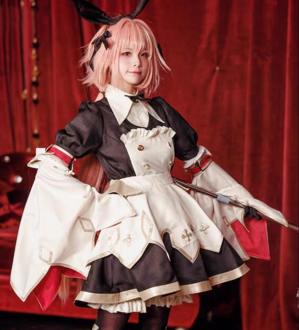 Костюмы для косплея Аниме FGO Fate/Grand Order Астольфо Райдер Сэйбер, наряд горничной-зайчика, женское платье, костюм для Хэллоуина и карнавальных вечеринок