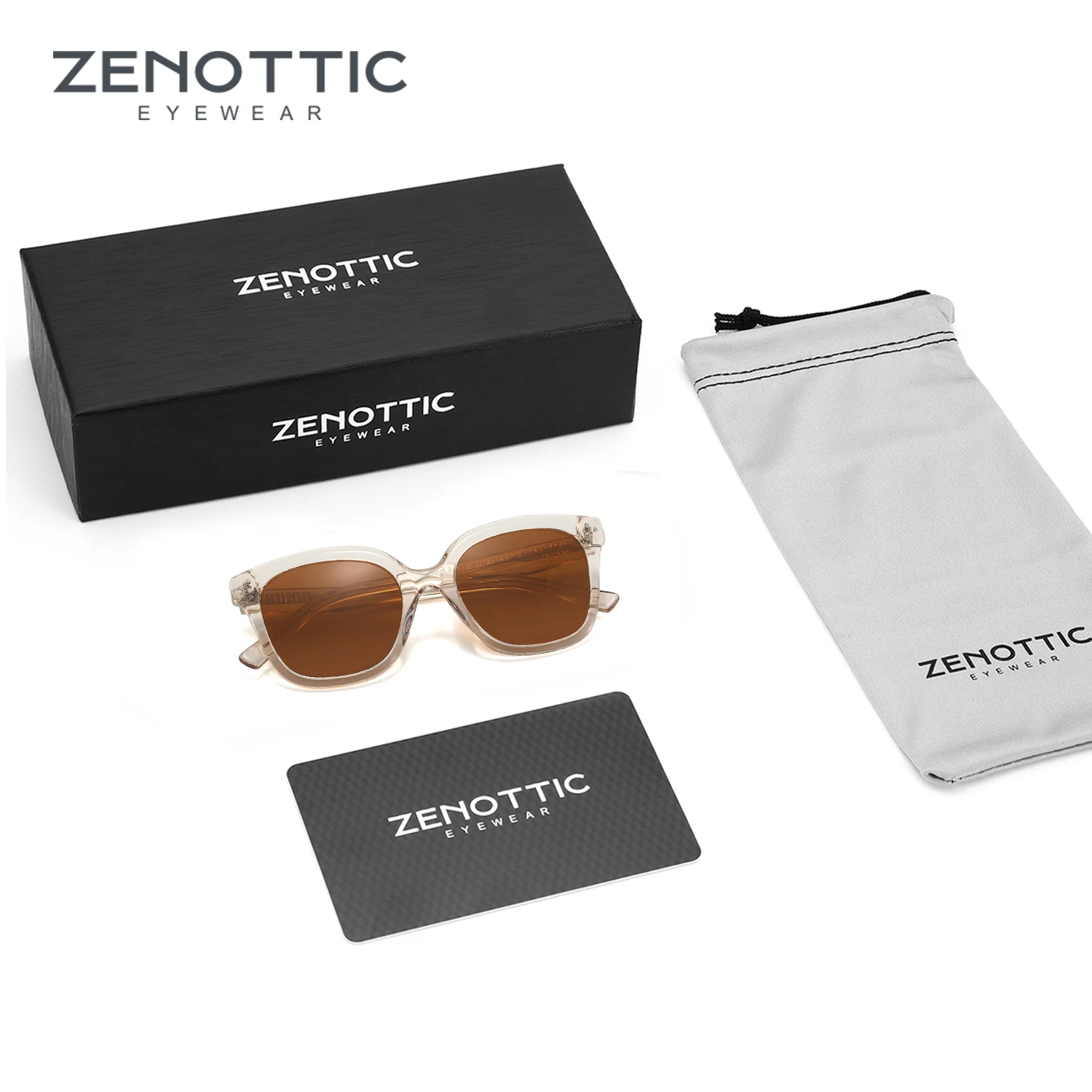 

ZENOTTIC 2025 Polarized Sunglasses Women Trendy Square Designer Acetate Sun Glasses - Retro Shades for Vacation UV400 Protection