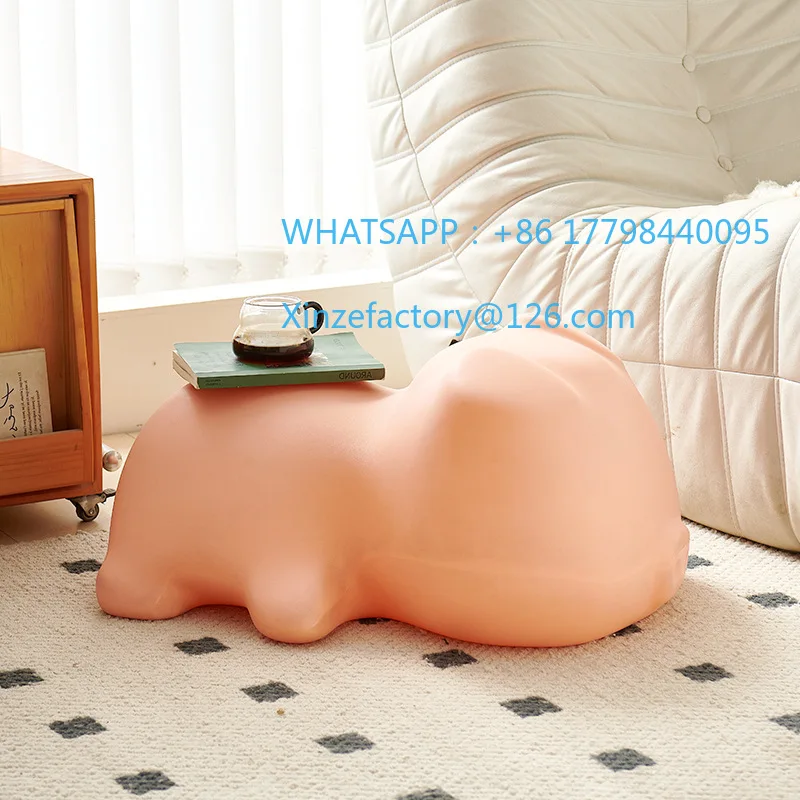 تخصيص كريم نمط غرفة المعيشة المنزلي لطيف خنزير خنزير زخرفة كرسي باب الأحذية تغيير البراز #2