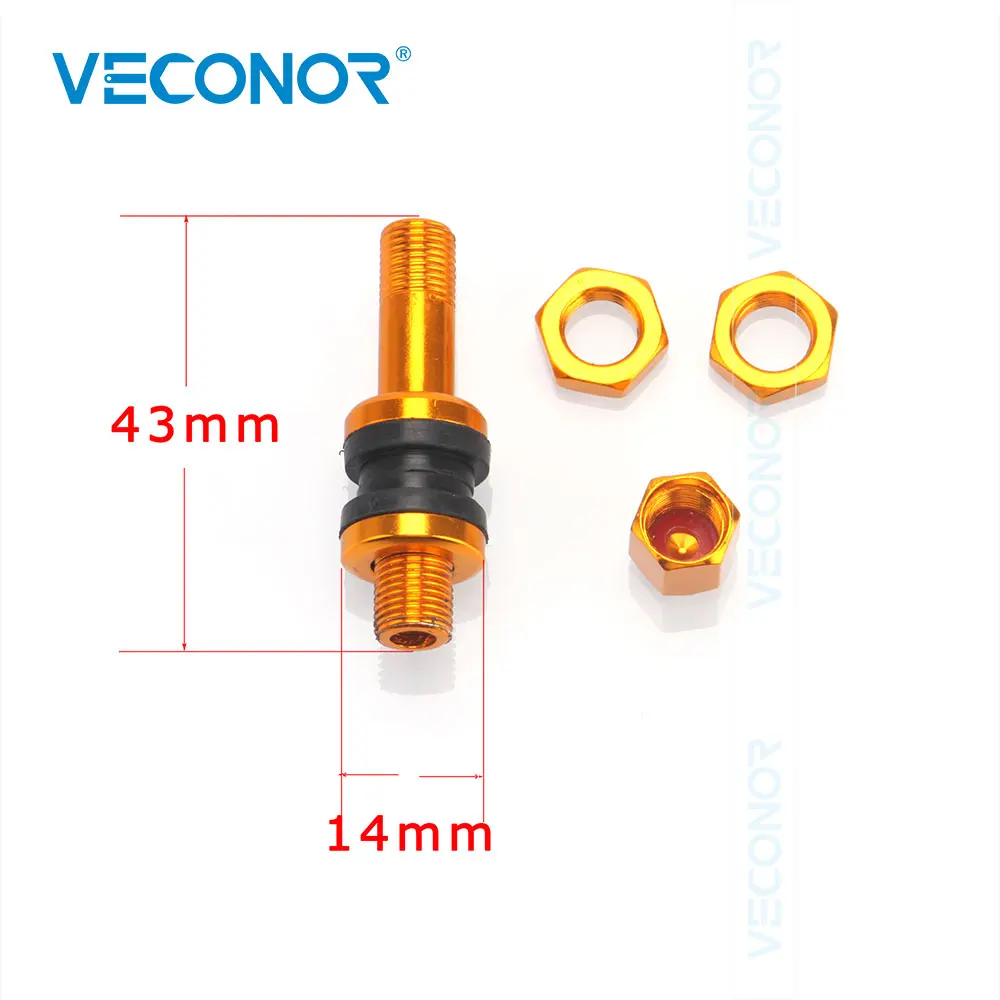 VECONOR 4PCS TR43E Red Aluminum Alloy Tire Valve Stems Cap Set Tyre Wheel Valves Kit High Pressure Car Accessories