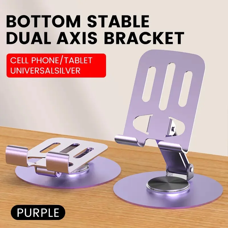 360° Rotatable Compact Foldable Adjustable Desk Mount Holder - Cellphone/Tablet Display Stand
