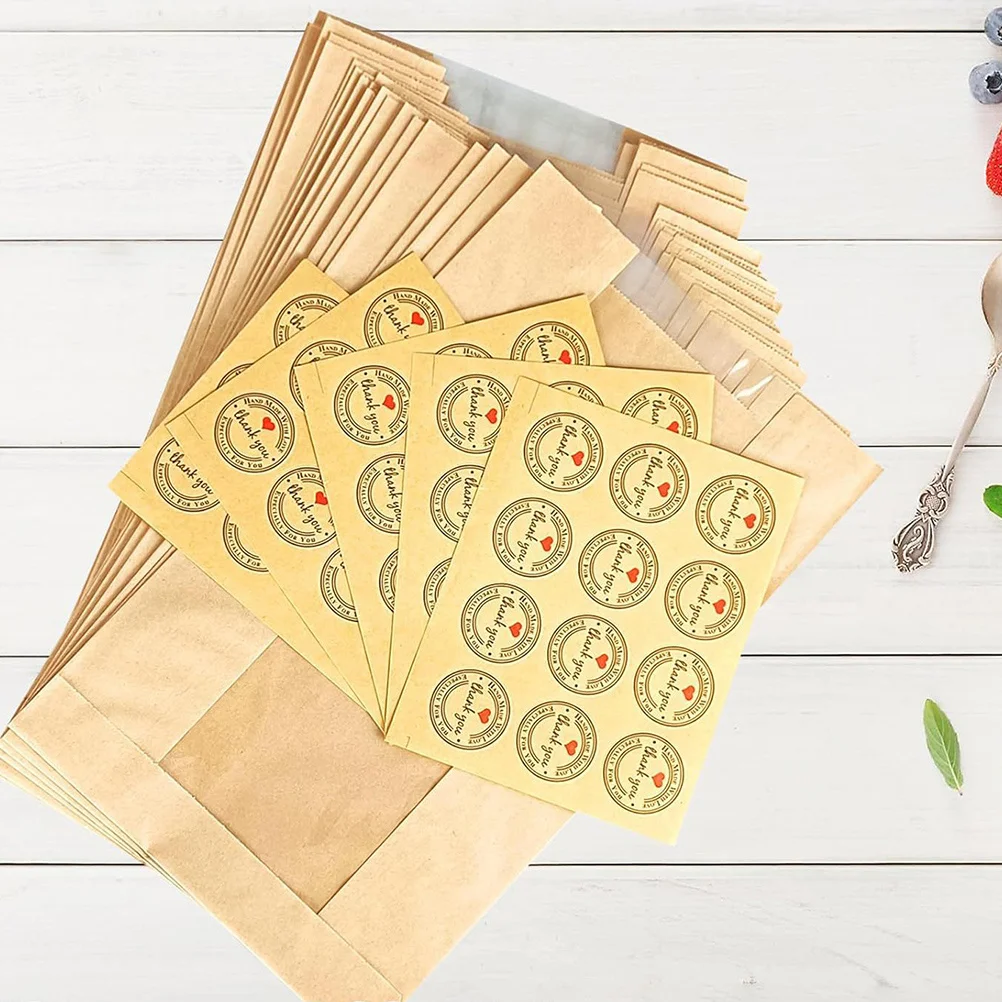 

1 set Bread With Clear Window For Homemade Bread Baking Toast Donut Cookie Storage Pouches Household Treat Bags Bakery Supply