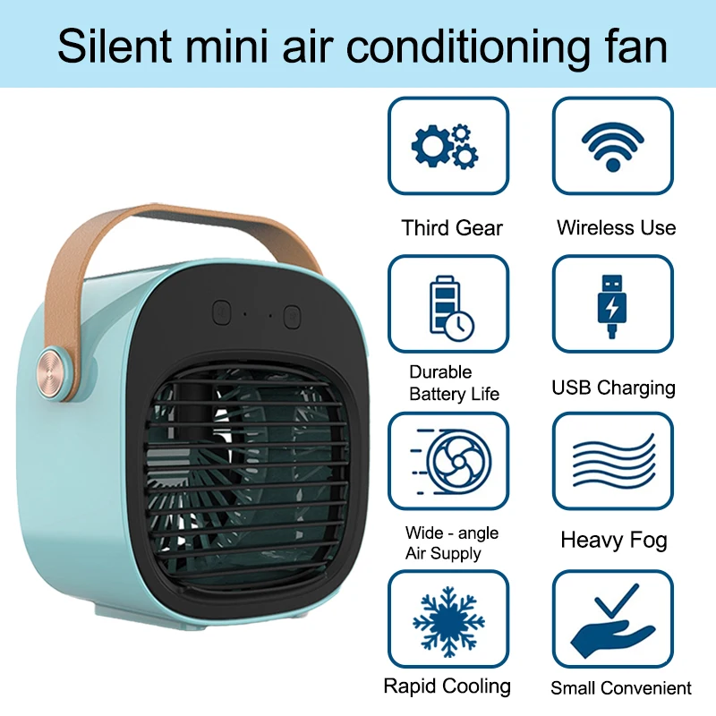 Mini Water New Air conditioning fan USB Cooling fan Air cooler Humidifier Rechargeable 4000mA Battery Meter Cooling fan