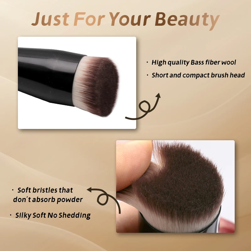 Soft Makeup Brush com Caixa, Único Face Brush, Fundação, Corretivo, Pó, Blush, Contorno, Denso, 1Pc