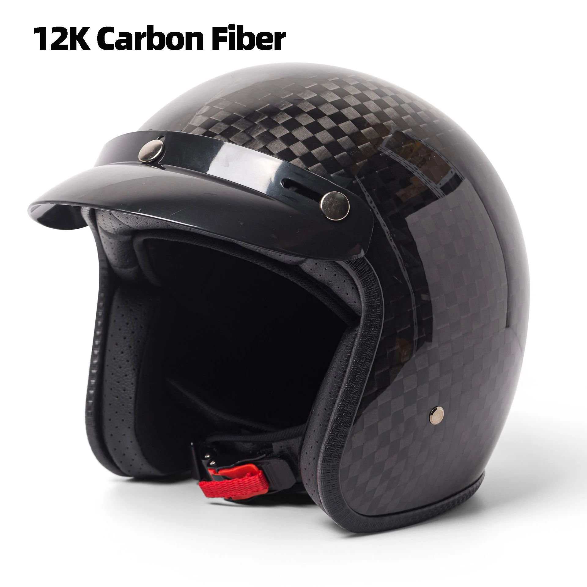 Casco da moto classico retrò in fibra di carbonio personalità Halley casco da moto da crociera casco di sicurezza per tutte le stagioni