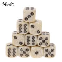 10 Pcs 16mm Acrylic Ivory Dice D6 Dice for Board Game Round Entertainment Party Cubes Mahjong Accessories Dice