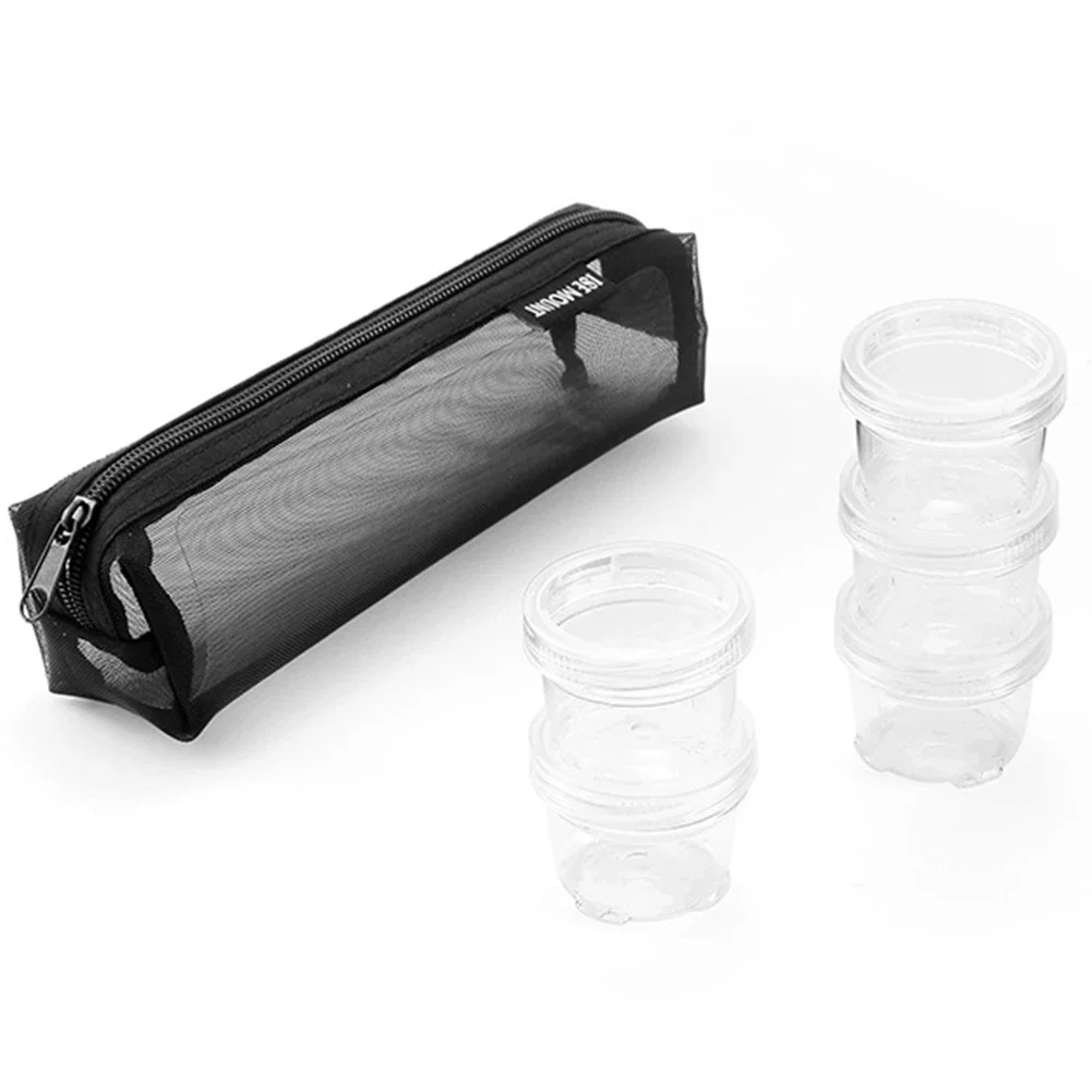 Condiment Container Set with 5 Transparent Spice Jars Hiking Spices Set Camping Seasoning Container for Picnic Cooking Barbecue